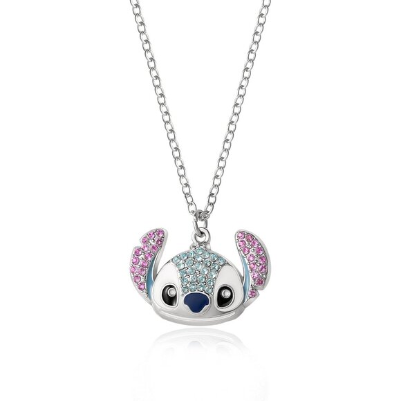 Women Silver Disney Stitch Necklace Collection Adjustable Chain Fashion Jewelry